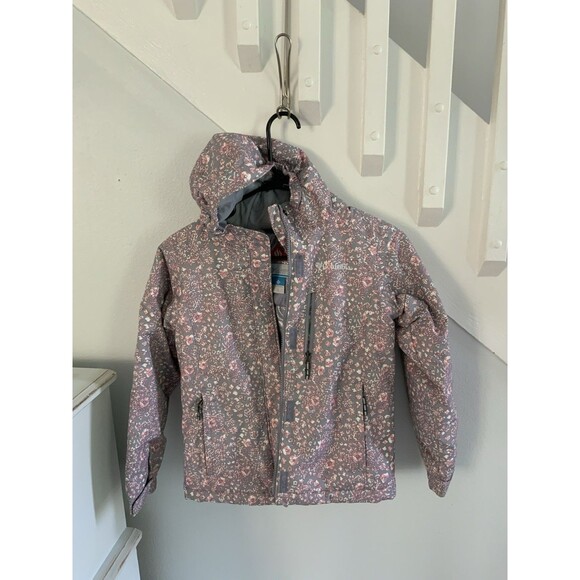 Columbia Ski Snowboard Girls Insulated Omni HeatJacket FloralSize Small 7-8